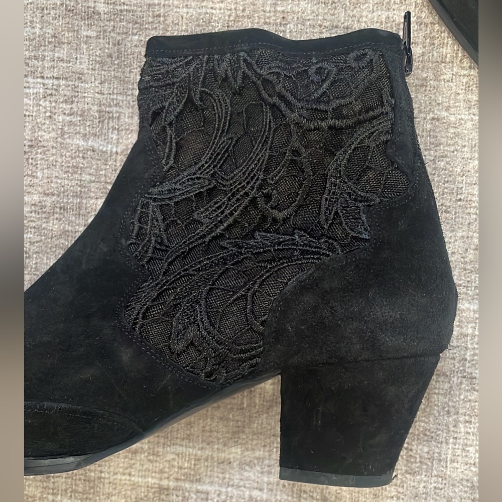 Topshop Suede Lace Ankle Boot Booties